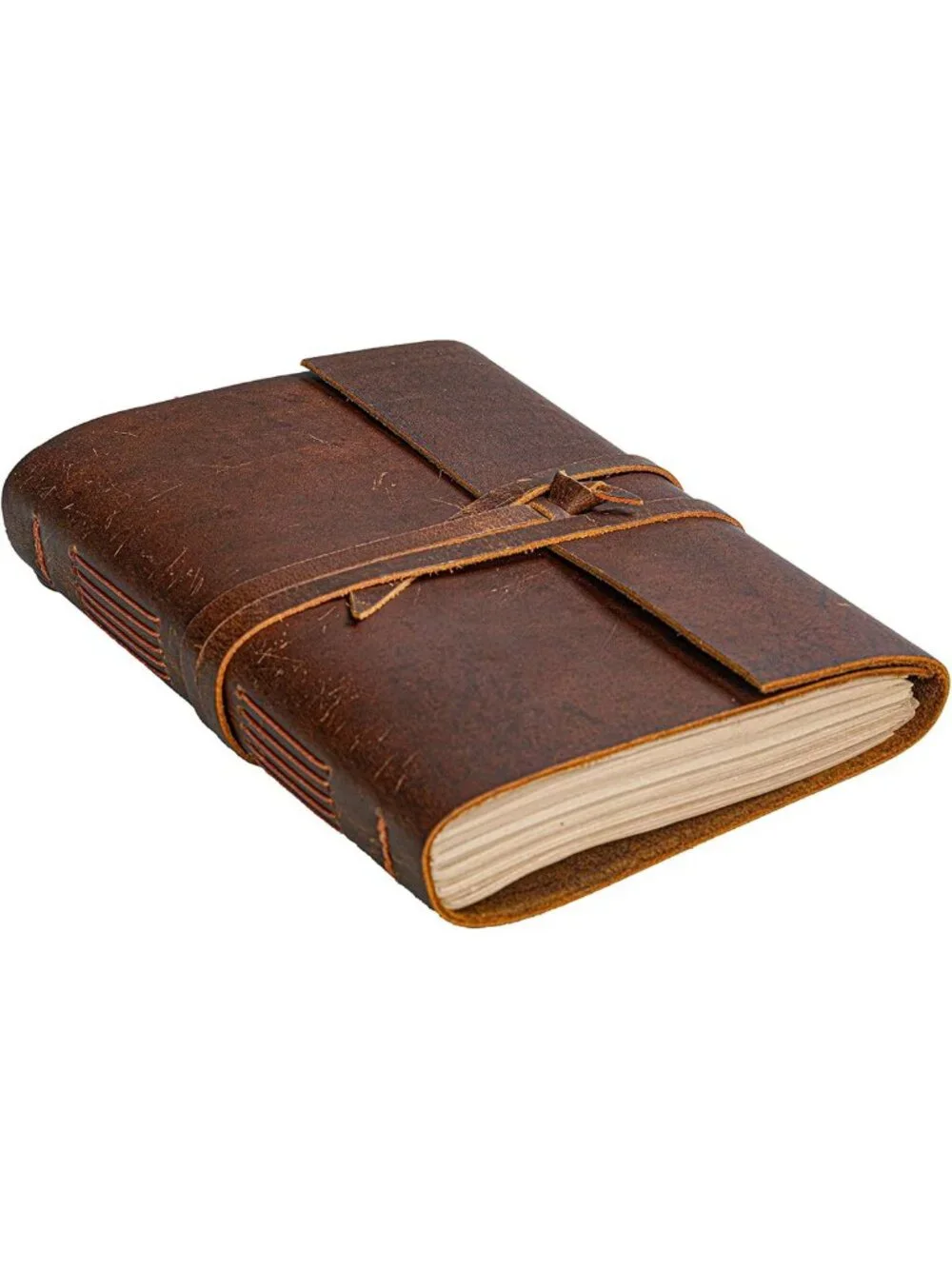 Rustic Leather Journal Notebook - Vintage Handmade Diary with 300 Unlined Pages